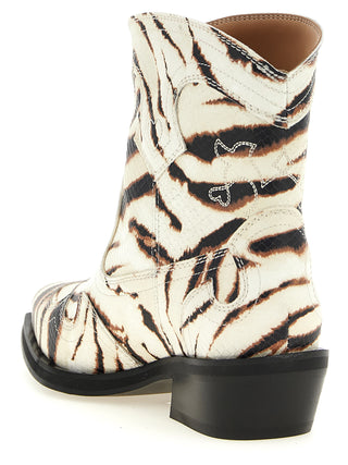 Beige Polyester Chelsea Boots