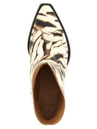 Beige Polyester Chelsea Boots