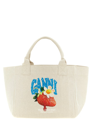 Bolsa tote de algodón reciclado beige