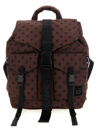 Brown Recycled Polyamide Backpack