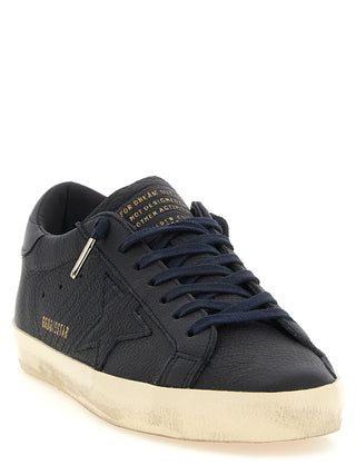 Blue Cowhide Low Top Sneakers