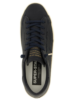 Blue Cowhide Low Top Sneakers