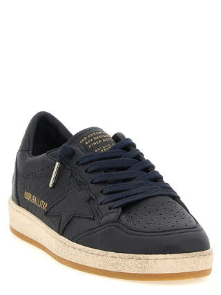 Blue Cowhide Low Top Sneakers