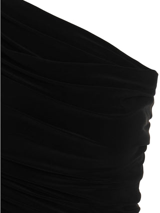 Black Polyester Short Dress