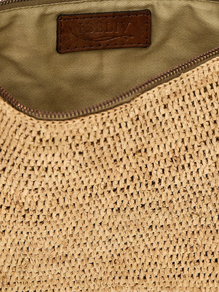 Bolso clutch beige de rafia