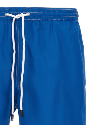 Blue Polyester Swim Shorts