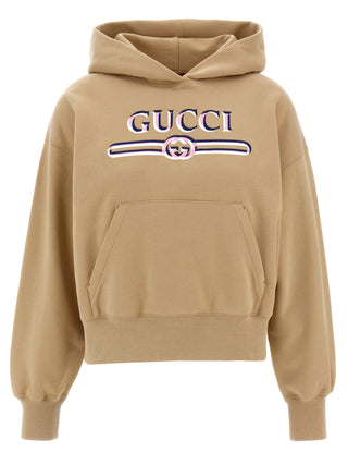 Beige Cotton Hoodie