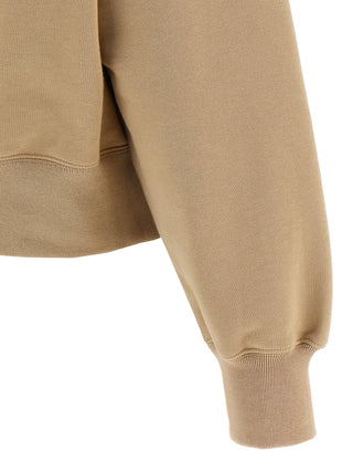 Sudadera con capucha beige de algodón