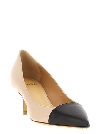 Multicolor Goatskin Mid Heel Pumps