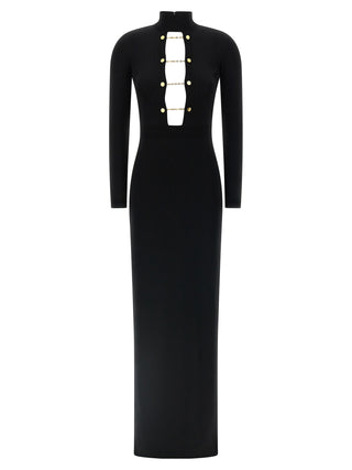 Black Viscose Long Dress