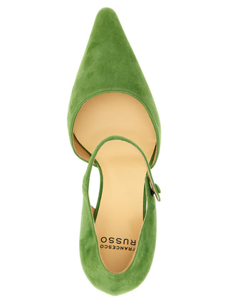 Bicolor Goatskin Mid Heel Pumps