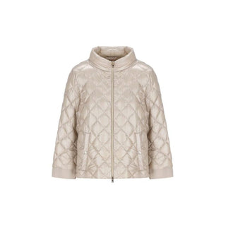 Beige Polyamide Full-Length Jacket