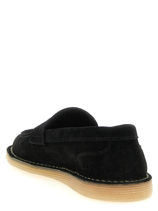 Black Calfskin Slip-On Loafers