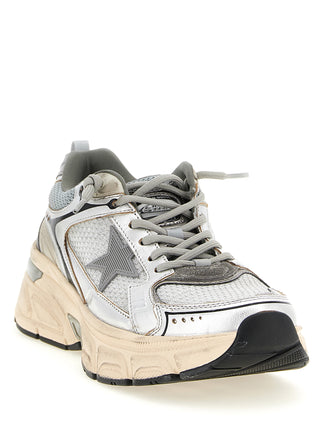 Silver Leather Chunky Sneakers