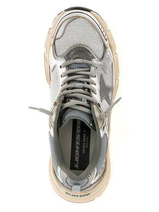 Silver Leather Chunky Sneakers