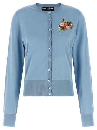 Blue Silk Cardigan