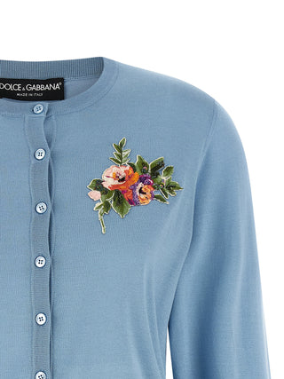 Blue Silk Cardigan