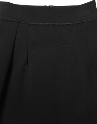 Black Nylon High Waist Fit Sheath Mini Skirt