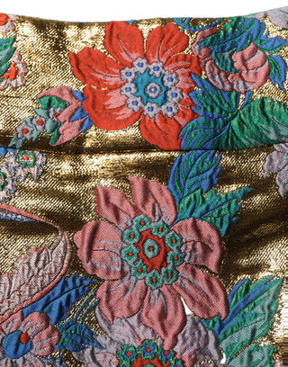 Multicolor Floral Jacquard MidWaist Mini Skirt