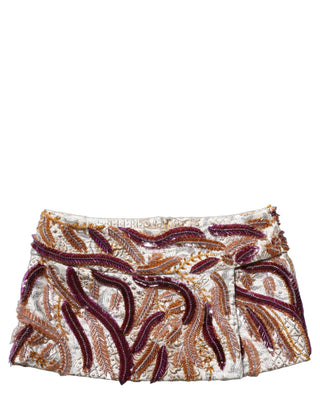 Multicolor Sequin MidWaist A-line Mini Skirt