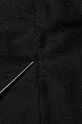 Falda lápiz negra de cintura alta hasta la rodilla