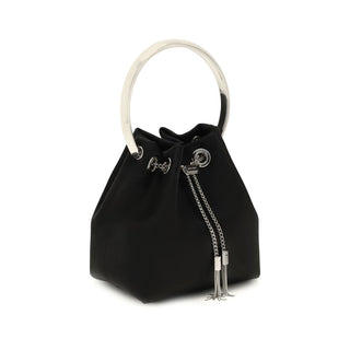 Bolso de mano de seda negro
