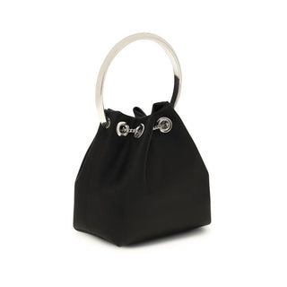 Bolso de mano de seda negro