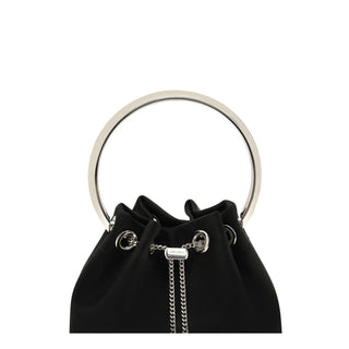 Bolso de mano de seda negro