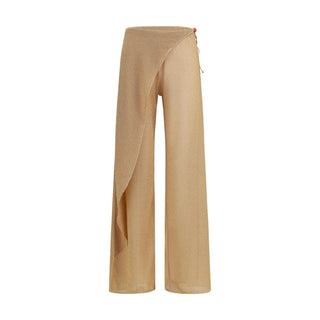 Pantalones casuales dorados de poliamida