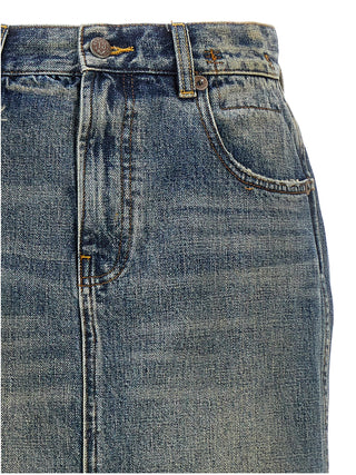 Minifalda azul de algodón
