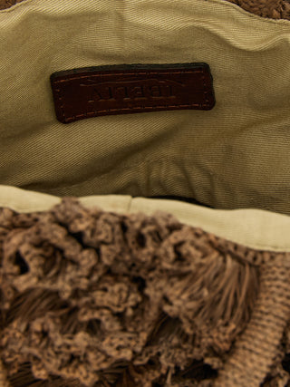 Bolso de mano de rafia marrón