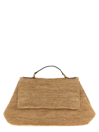 Beige Raffia Handbag
