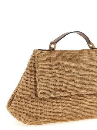 Beige Raffia Handbag