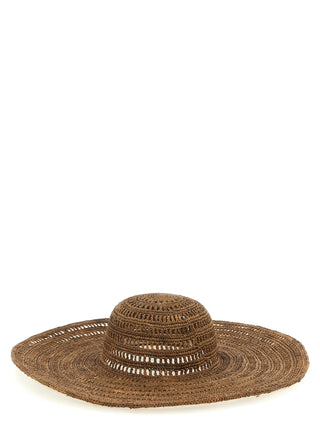 Sombrero de sol de rafia marrón