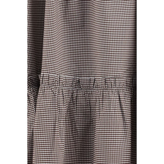 Falda midi de algodón marrón