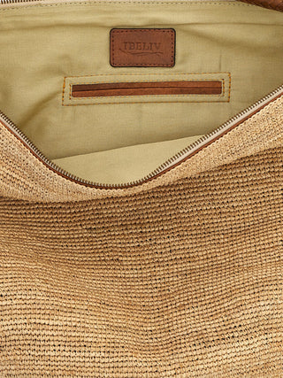 Beige Raffia Shoulder Bag