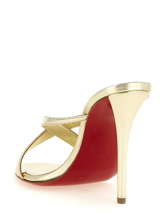Sandalias de tacón stiletto doradas de piel de cordero