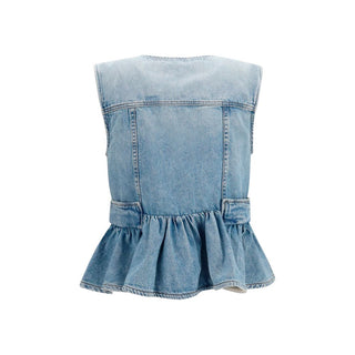 Chaqueta azul de mezclilla de algodón
