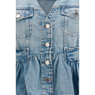 Chaqueta azul de mezclilla de algodón