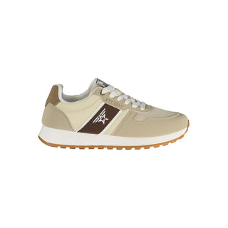 Beige Polyester Mens Sneaker