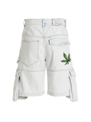 Blue Cotton Bermuda Shorts