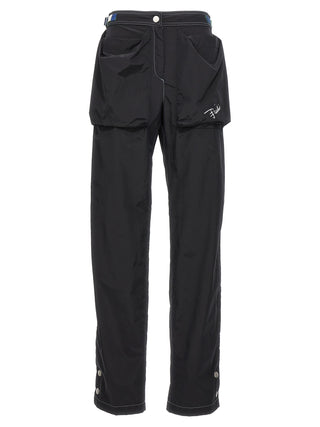 Black Polyamide Casual Pants