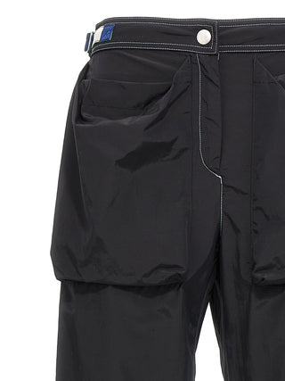 Black Polyamide Casual Pants