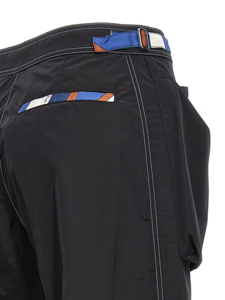Black Polyamide Casual Pants
