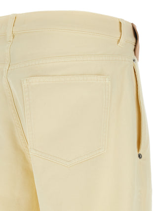 Bicolor Cotton Casual Pants