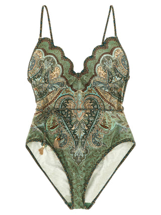 Bicolor Polyamide One-Piece Swimsuit