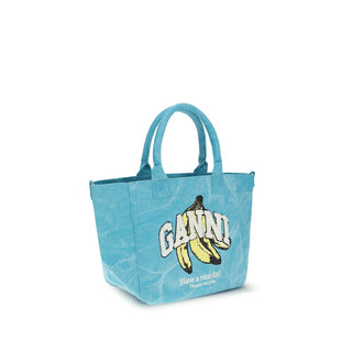 Blue Recycled Cotton Shoulder Bag