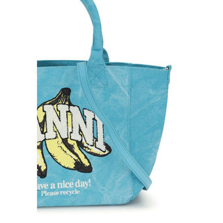 Blue Recycled Cotton Shoulder Bag