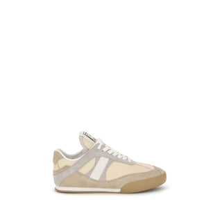 Beige Calf Leather Bos Taurus Athletic Sneakers