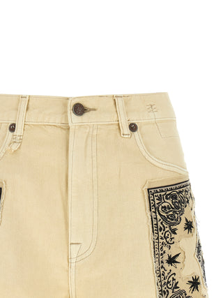 Beige Cotton Bermuda Shorts